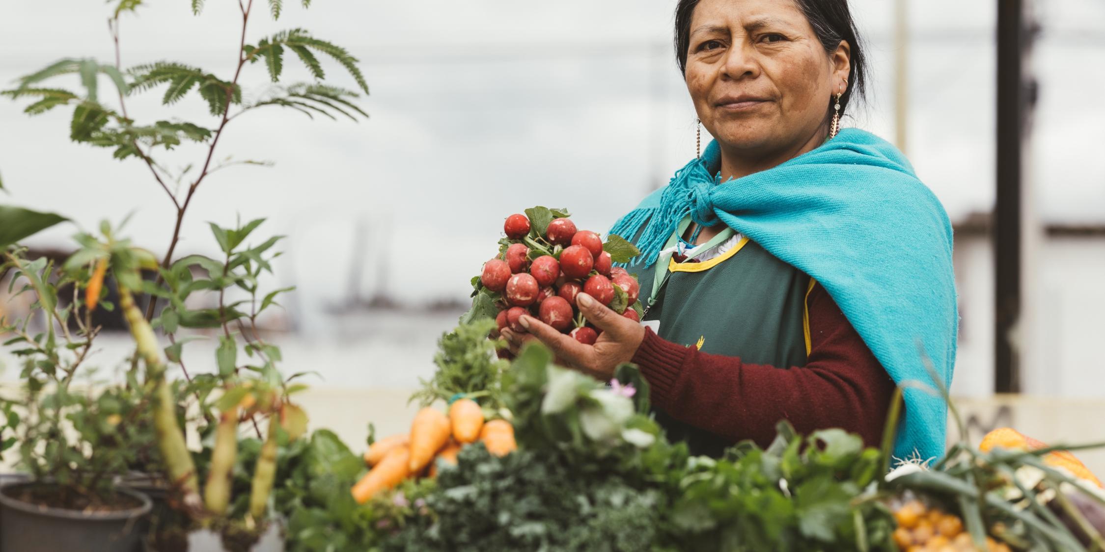 Vorsitzende von Biovida in Cayambe Ecuador - Brot für die Welt-Projekt