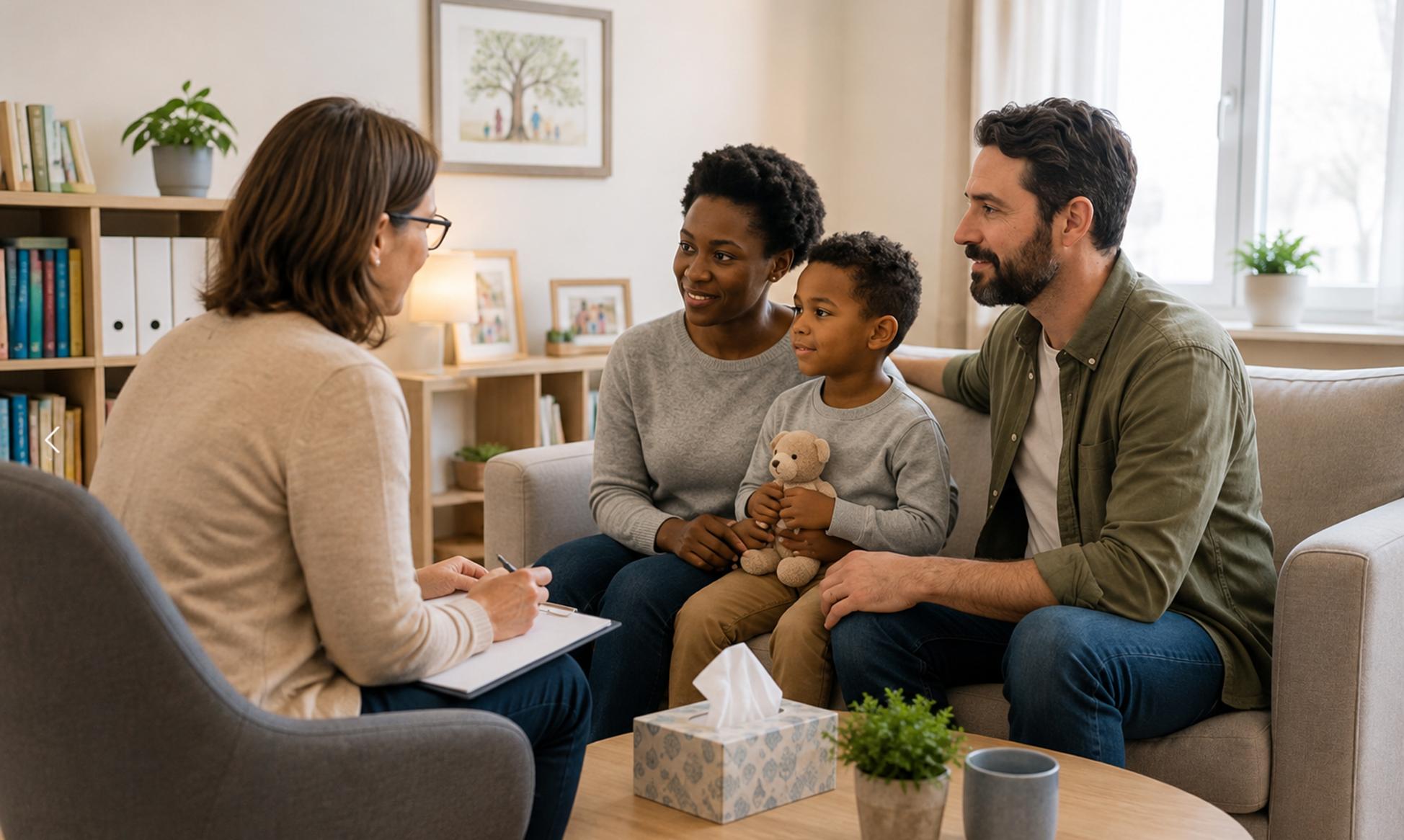 Ein Familie lässt sich beraten