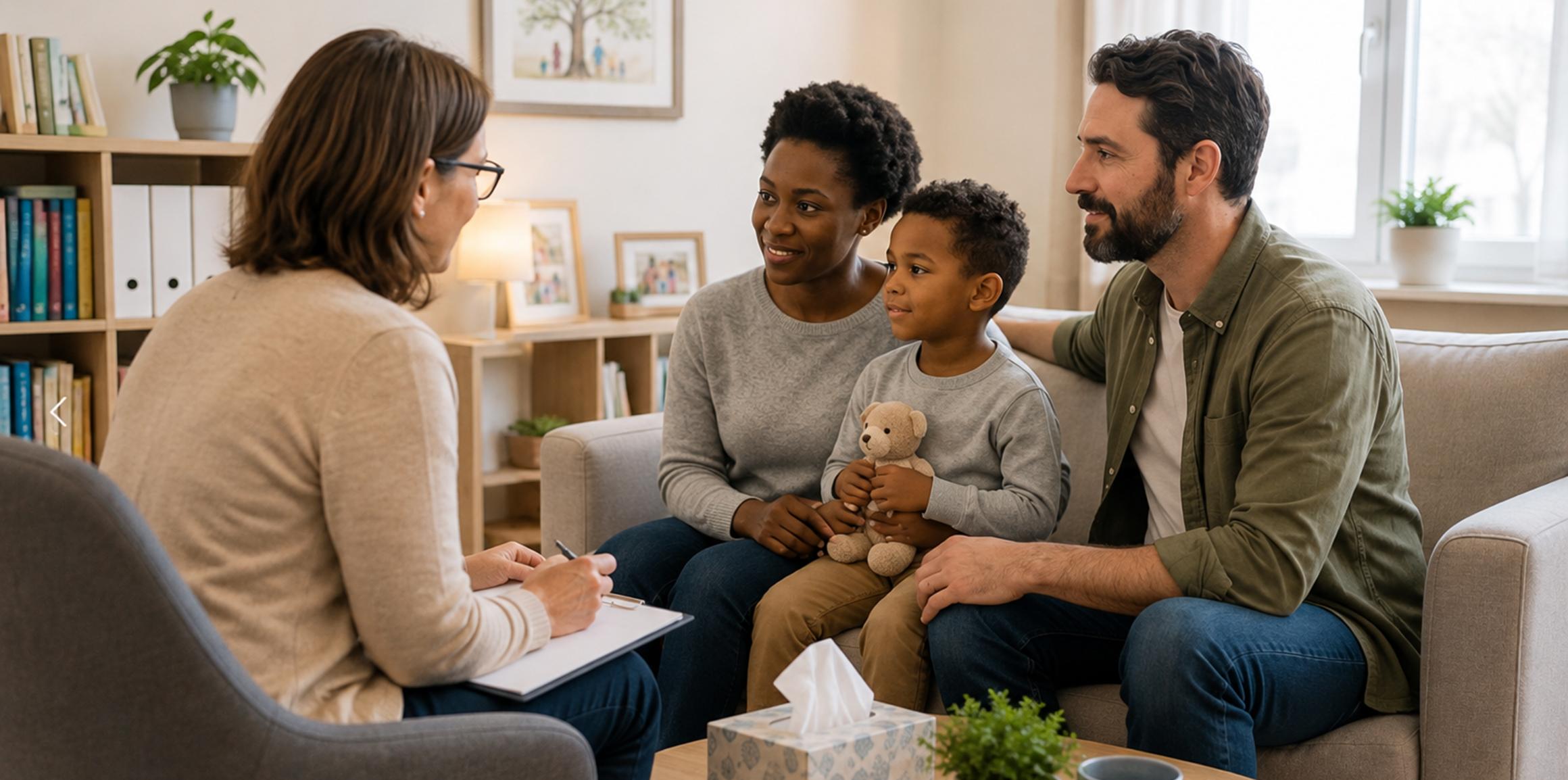 Ein Familie lässt sich beraten