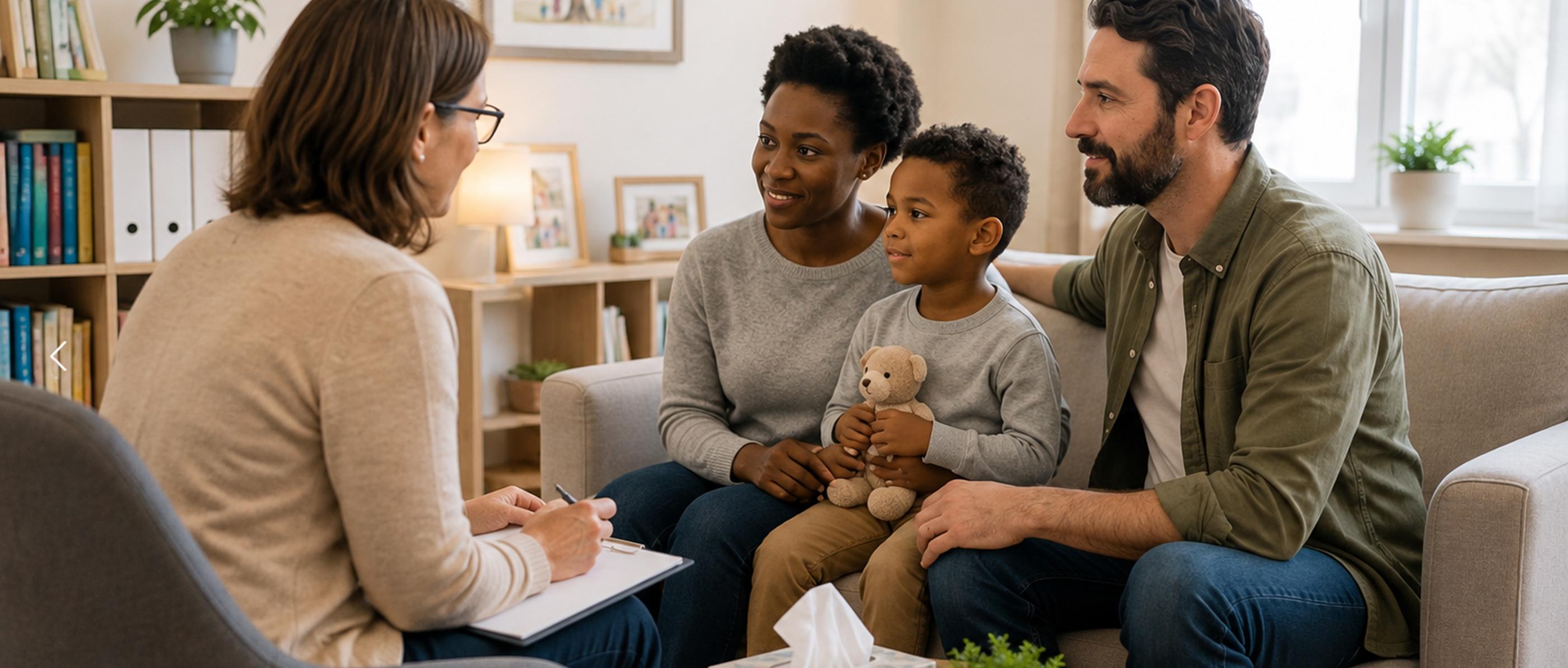 Ein Familie lässt sich beraten