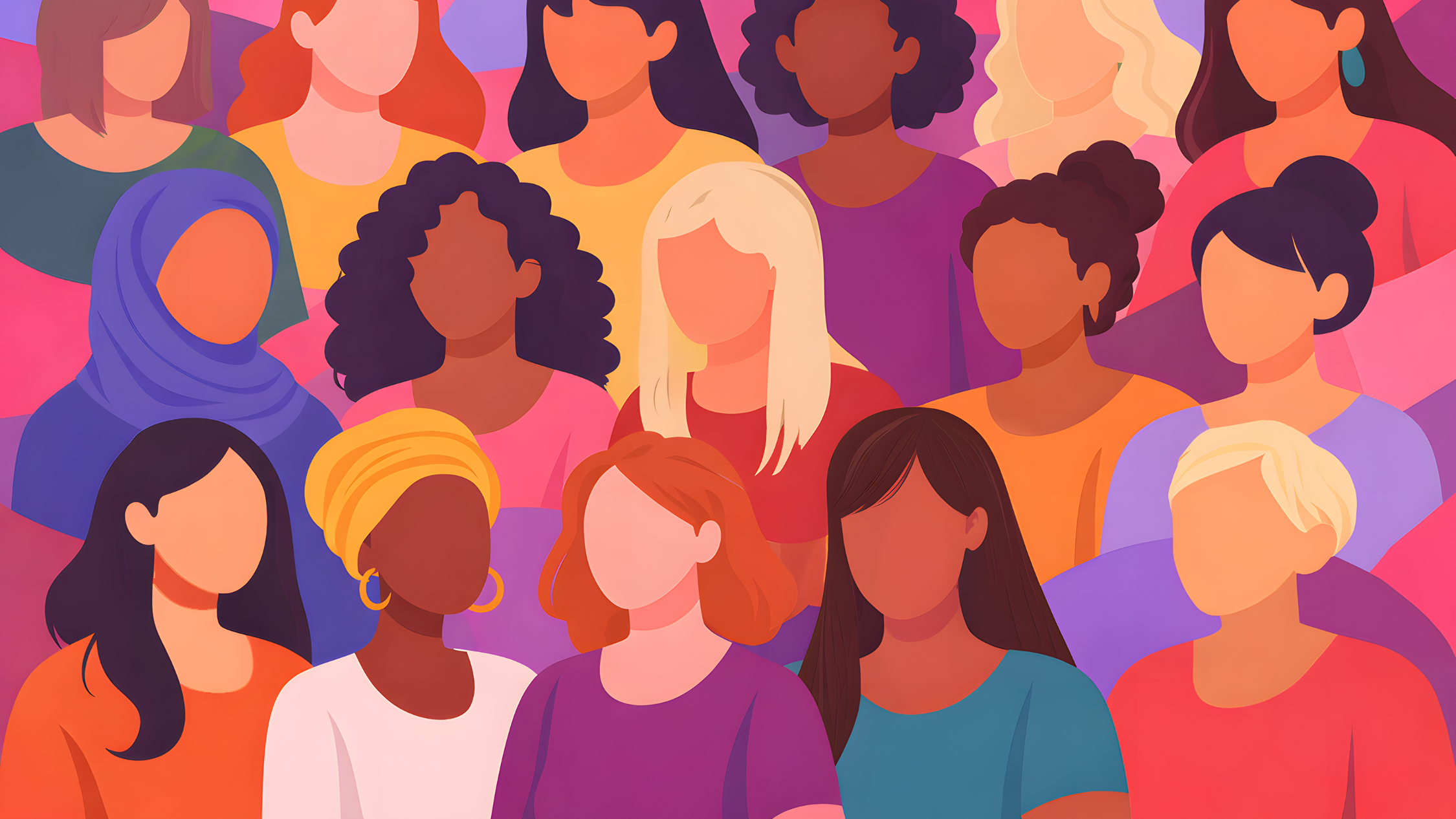 Es sind mehrere Silouetten von Frauen zu sehen