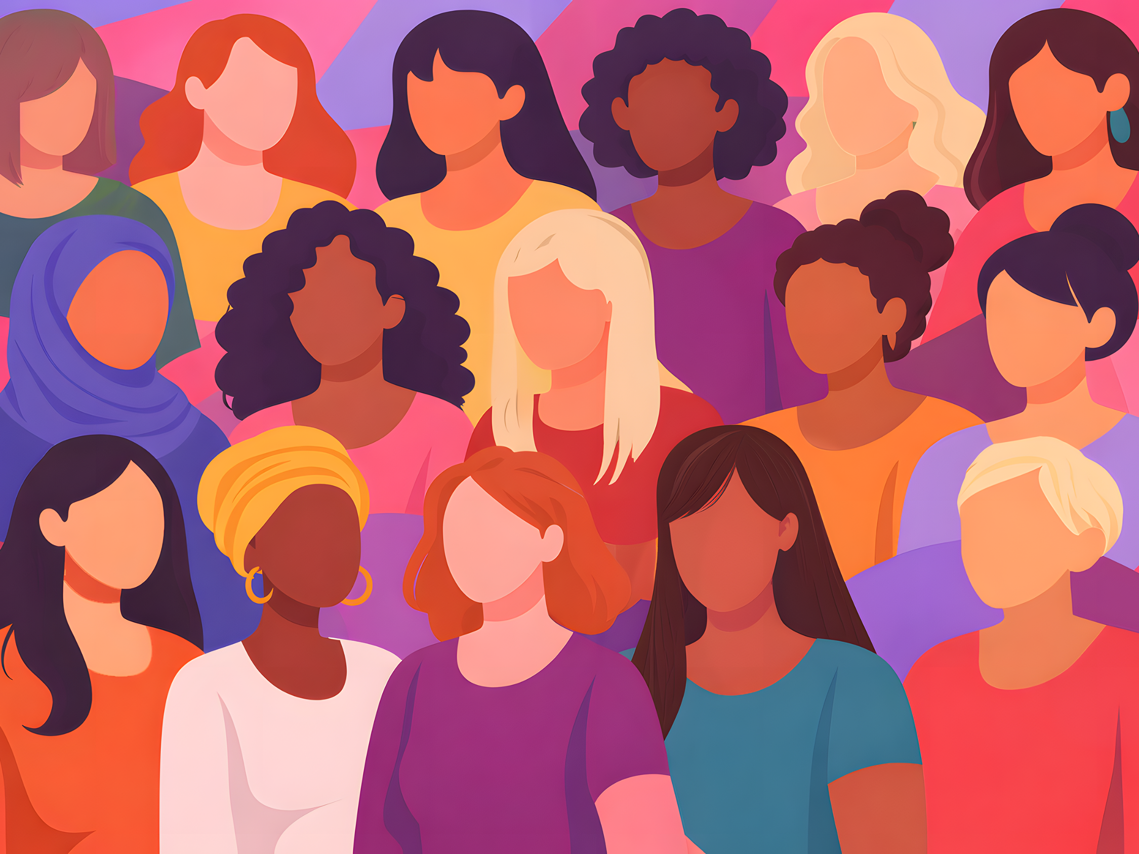 Es sind mehrere Silouetten von Frauen zu sehen