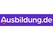 In einer blauen Box auf weißem Grund steht 'Ausbildung.de'.