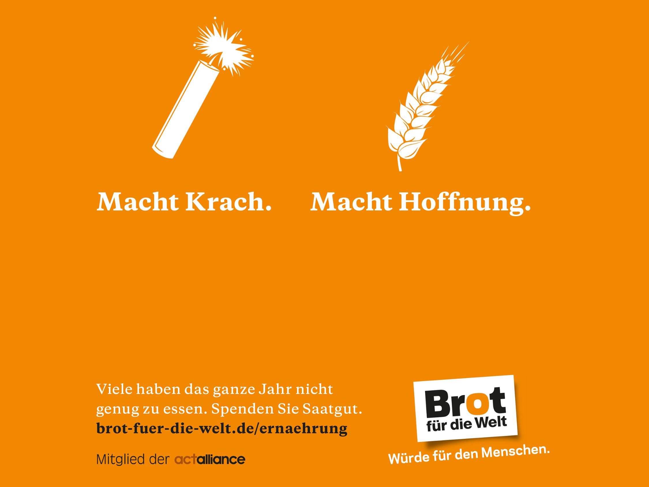 Rakete macht Krach - Getreide macht Hoffnung