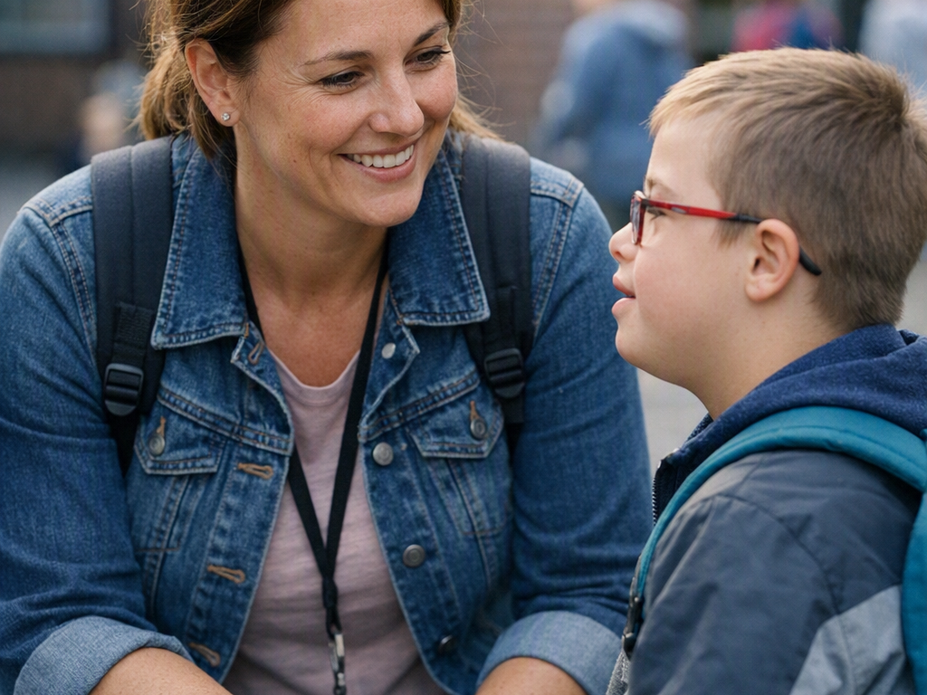 Schulbegleitung neigt sich zum Schüler