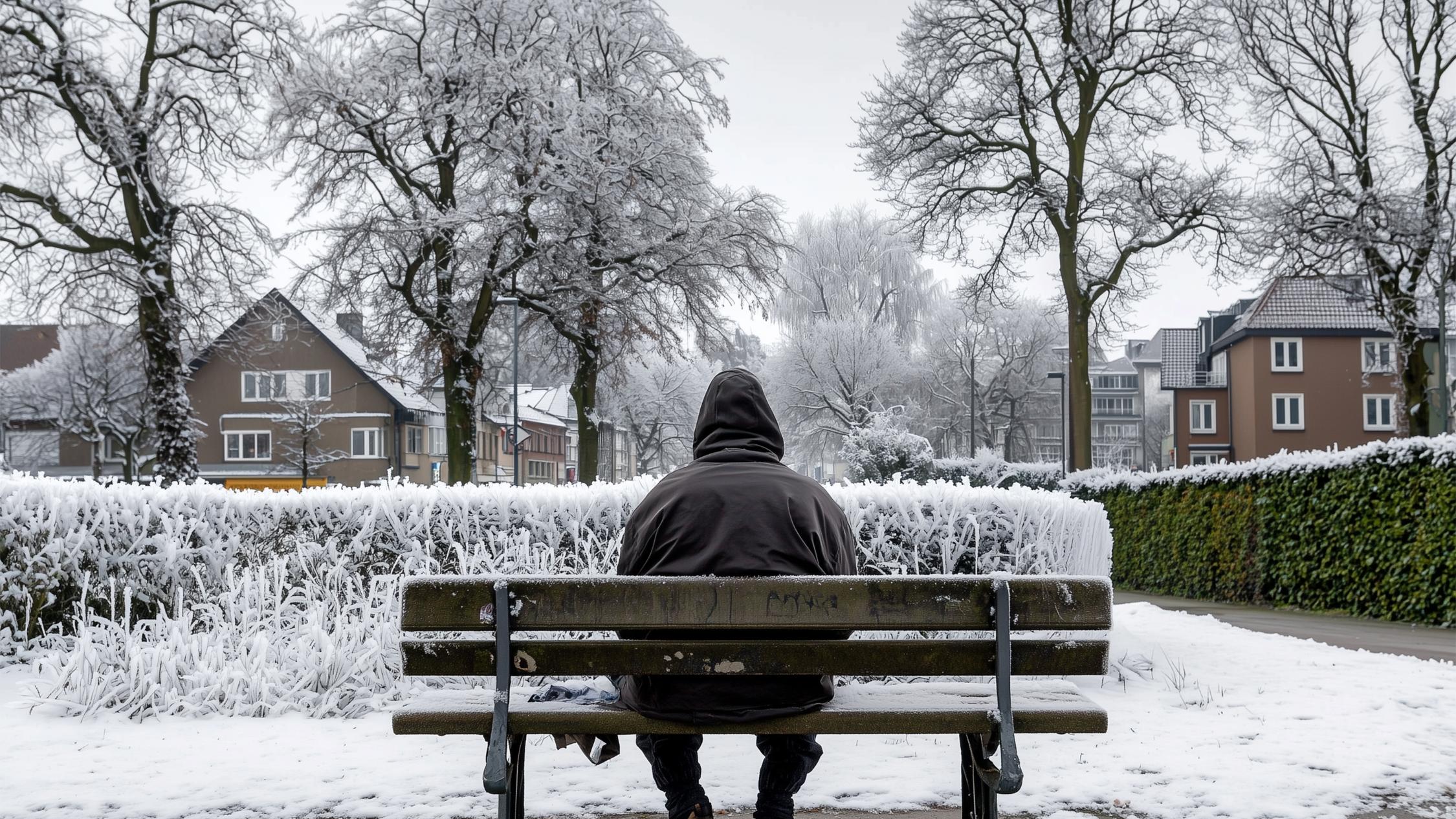Obdachloser im Schnee Diakonie Hamburg